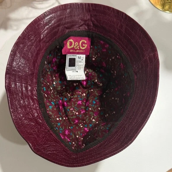 D&G burgundy Leather Hat Leather hat D&G Burgundy size S International in Leather  main image 4